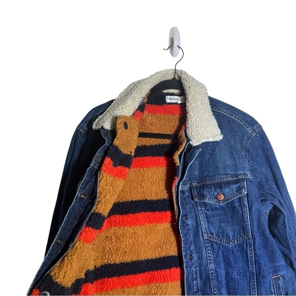 Madewell x Kule Sherpa-Lined Oversized Jean Jacket Medium - Picture 6 of 13